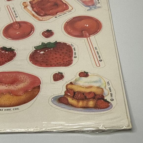 MINT NOS 1983 Hallmark Scratch ’N Sniff Stickers - Strawberry Scent/Theme - Picture 4 of 14